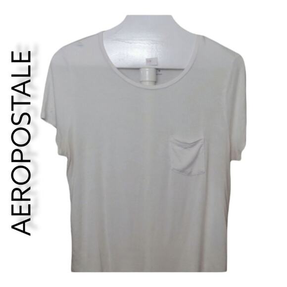 Aeropostale Seriously Soft Perfect Crew Pocket Tee Size XL White - Picture 1 of 6